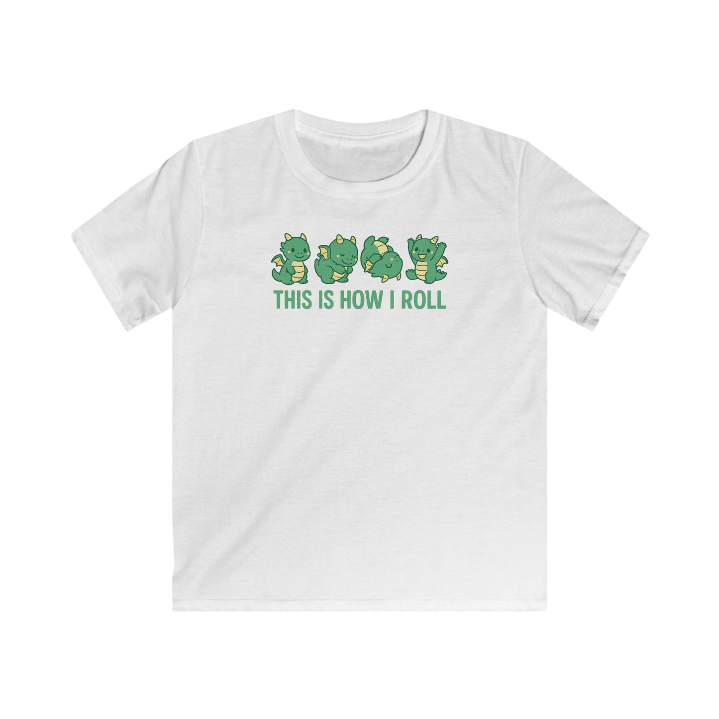 Printify Kids clothes White / XS Kids This Is How I Roll Dragon T-Shirt