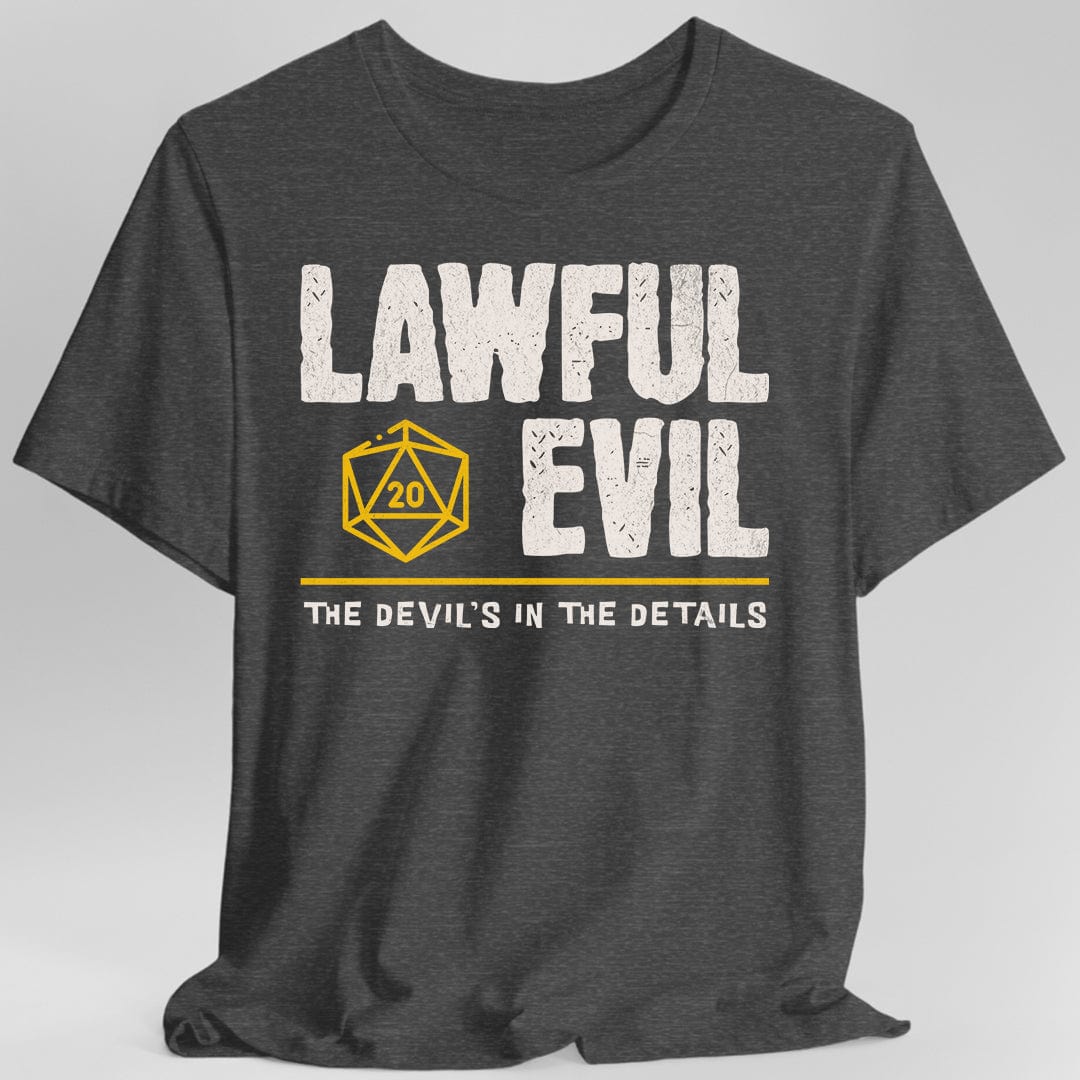 Printify T-Shirt Dark Heather / S Lawful Evil Shirt - DnD Alignment T-shirt