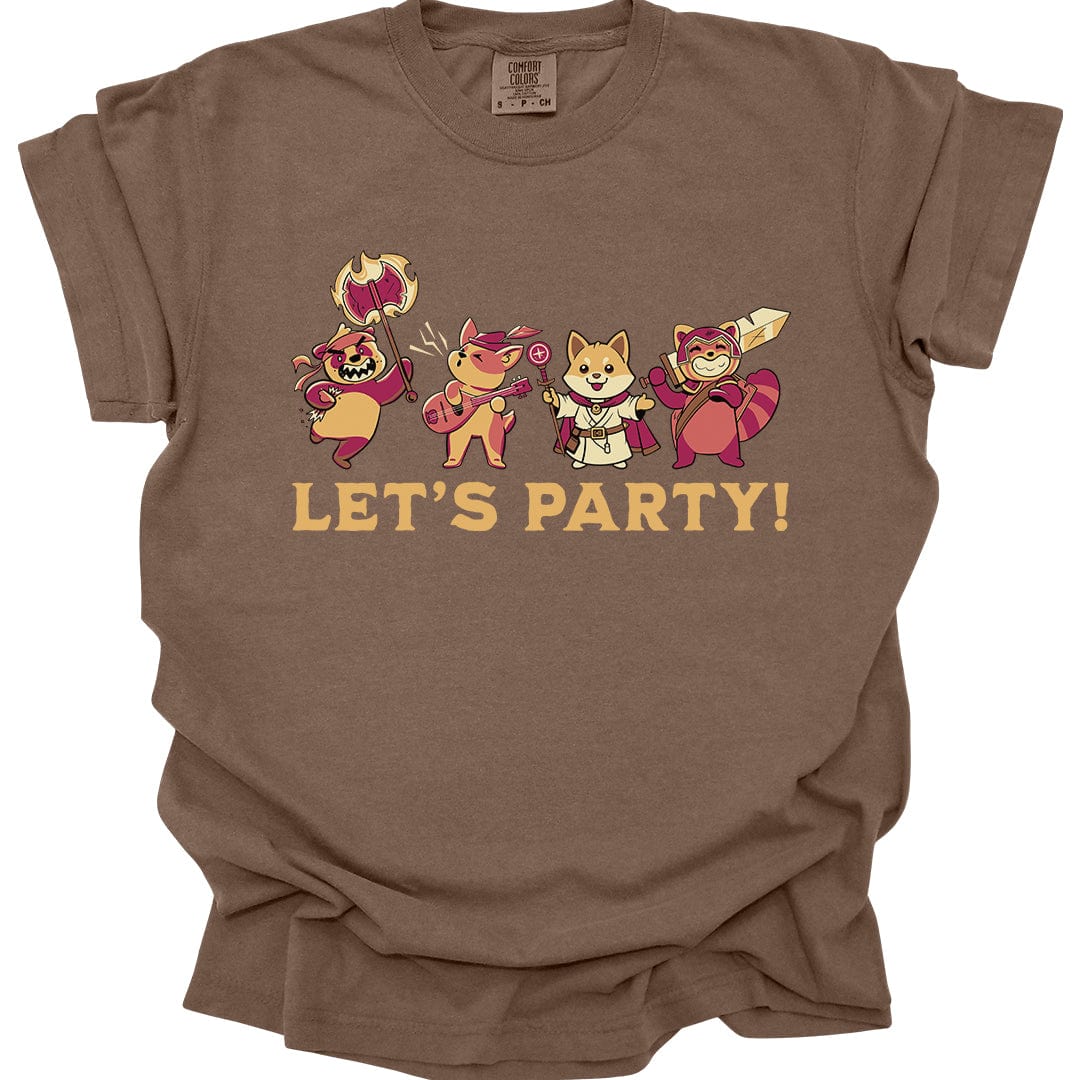 Printify T-Shirt Espresso / S Let’s Party – Cute D&D Adventuring Party T-Shirt - Comfort Colors