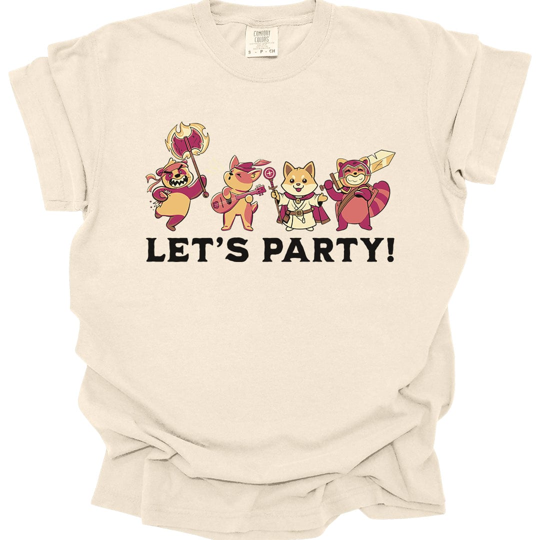Printify T-Shirt Ivory / S Let’s Party – Cute D&D Adventuring Party T-Shirt - Comfort Colors