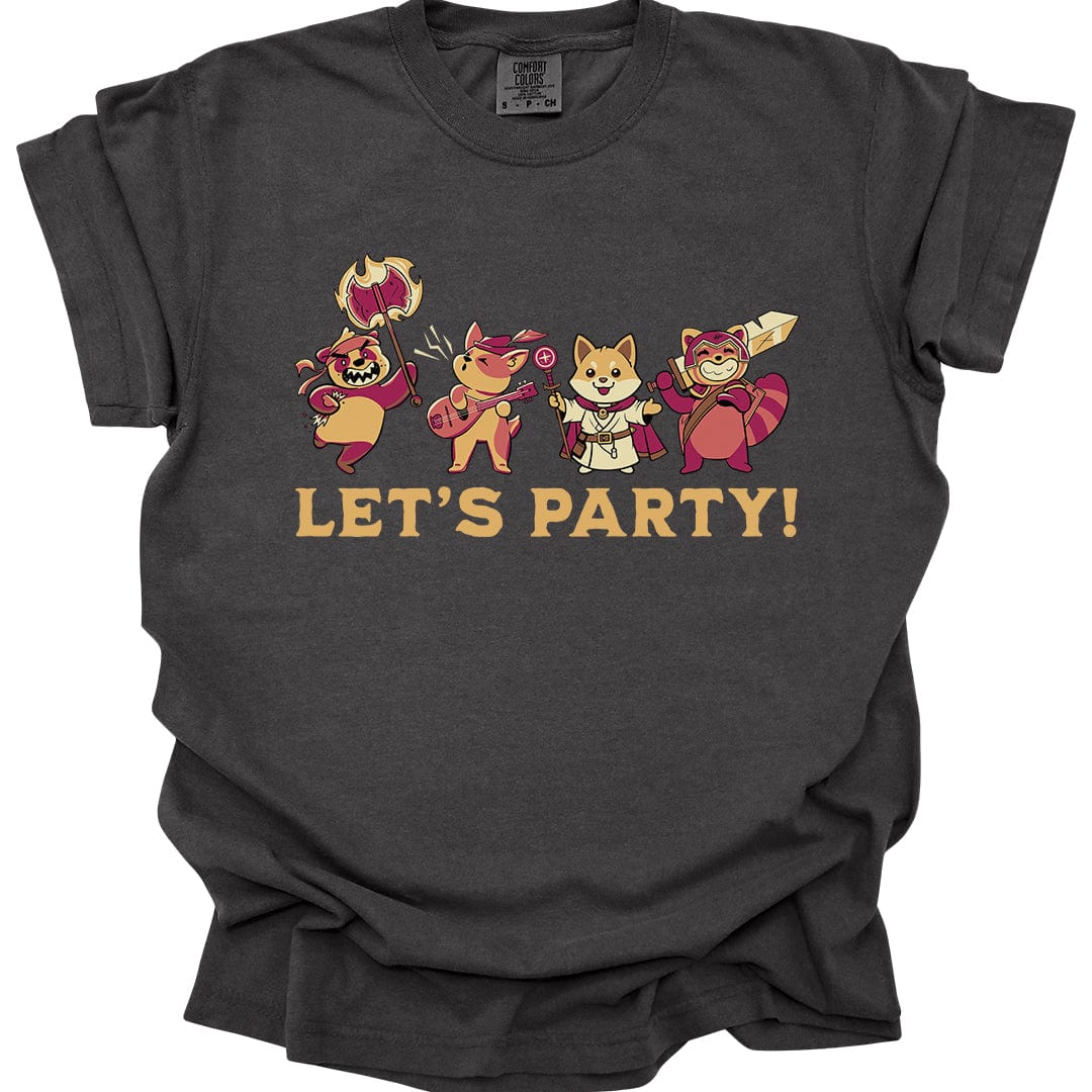Printify T-Shirt Pepper / S Let’s Party – Cute D&D Adventuring Party T-Shirt - Comfort Colors