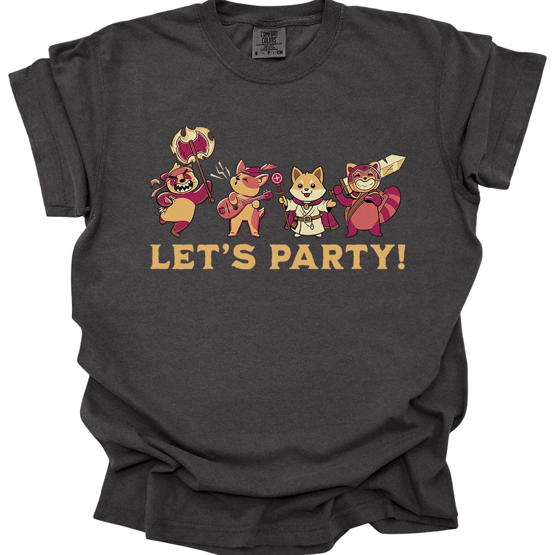 Printify T-Shirt Pepper / S Let’s Party – Cute D&D Adventuring Party T-Shirt - Comfort Colors