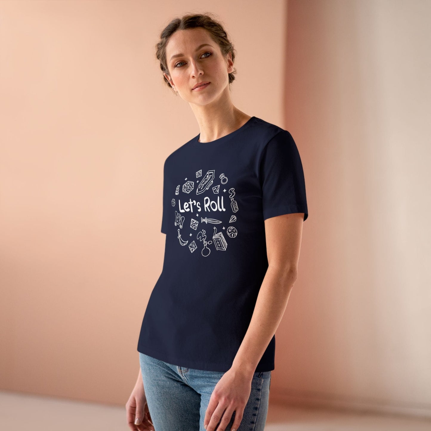 Printify T-Shirt Let's Roll Doodle Women's Tee