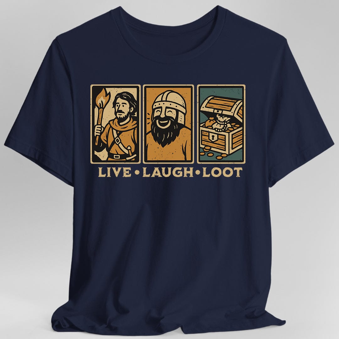 Printify T-Shirt Live Laugh Loot T-shirt - Comic Panels