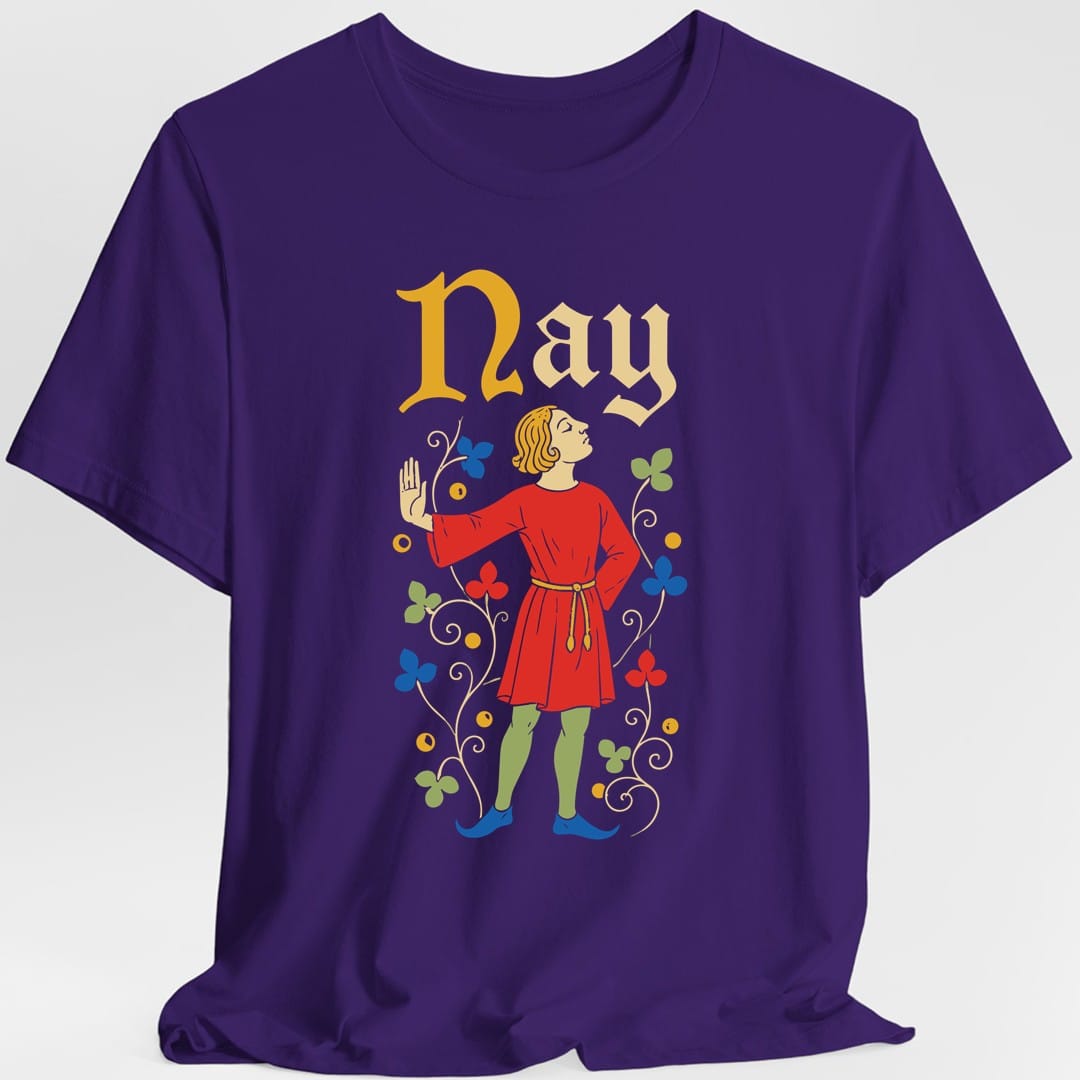 Printify T-Shirt Purple / S Medieval Nay T-Shirt