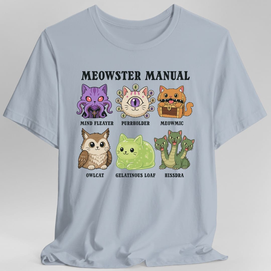 Printify T-Shirt Light Blue / S Meowster Manual T-Shirt