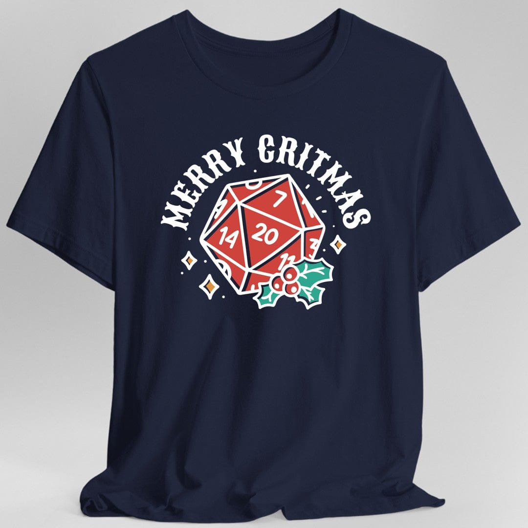 Printify T-Shirt Navy / S Merry Critmas D20 T-shirt