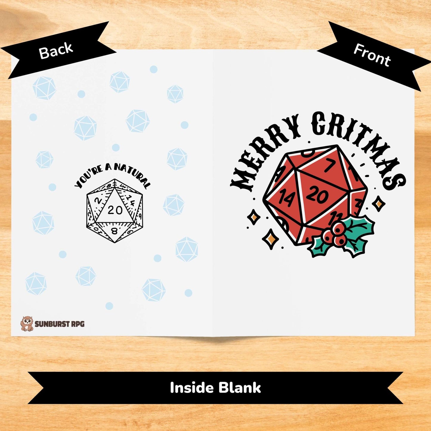 Sunburst RPG Digital Merry Critmas Greeting Card - Digital Download