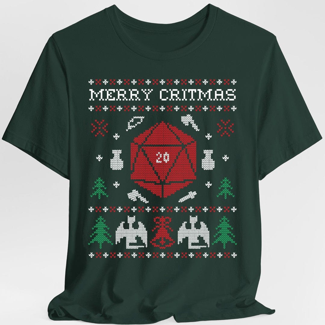 Printify T-Shirt Forest Green / S Merry Critmas Ugly Sweater T-shirt