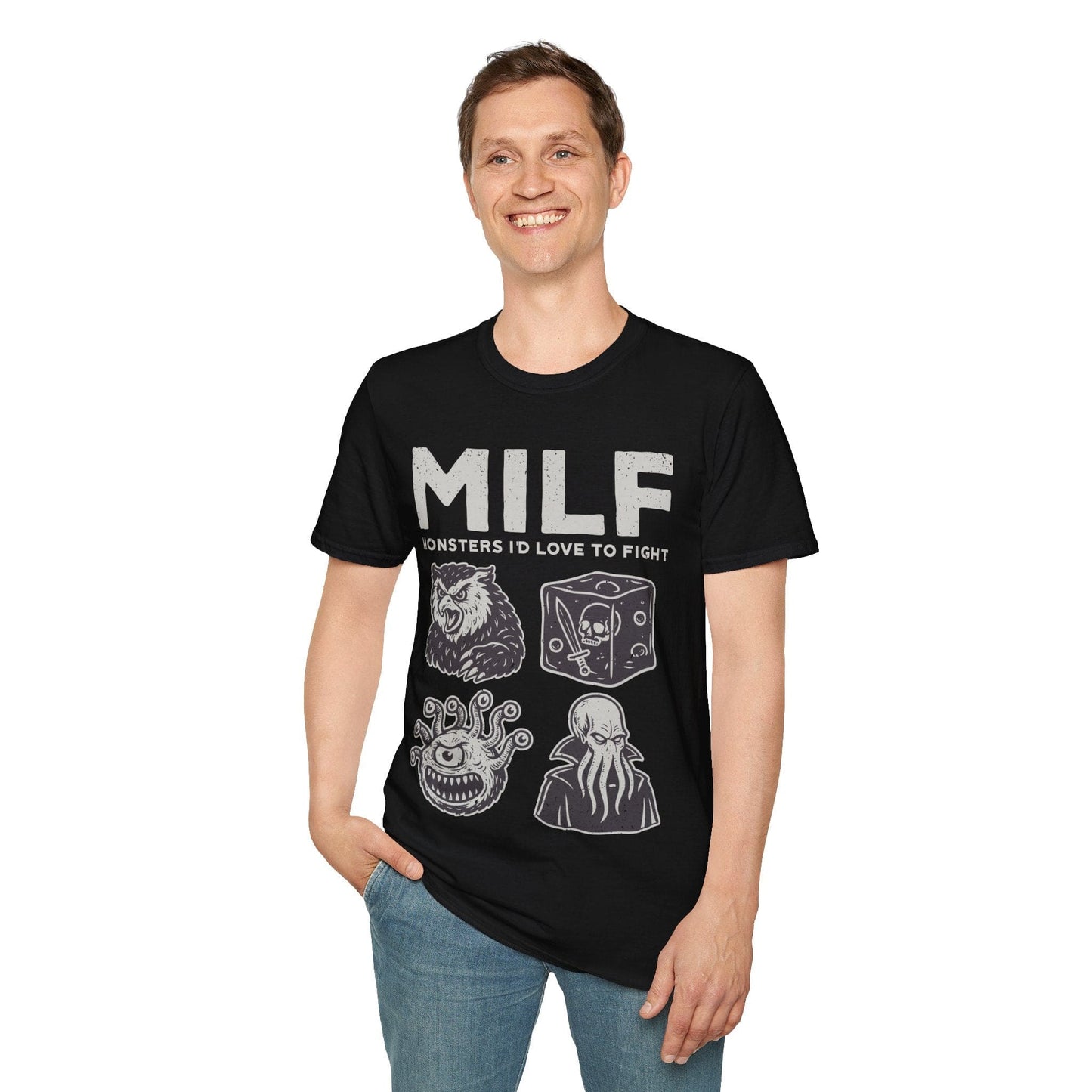 Printify T-Shirt MILF – Monsters I’d Love to Fight D&D T-Shirt