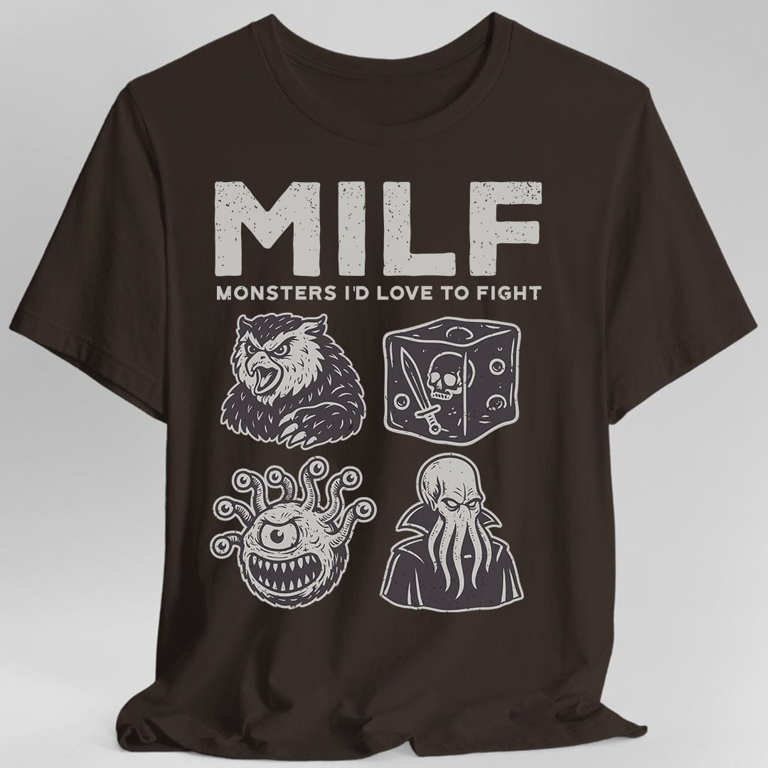 Printify T-Shirt Dark Chocolate / S MILF – Monsters I’d Love to Fight D&D T-Shirt