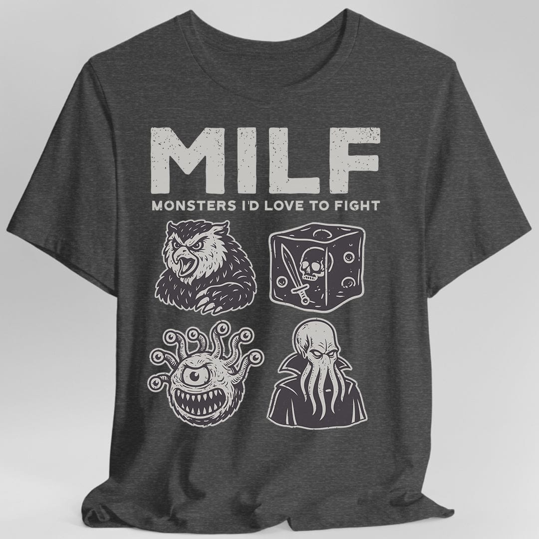 Printify T-Shirt Dark Heather / S MILF – Monsters I’d Love to Fight D&D T-Shirt
