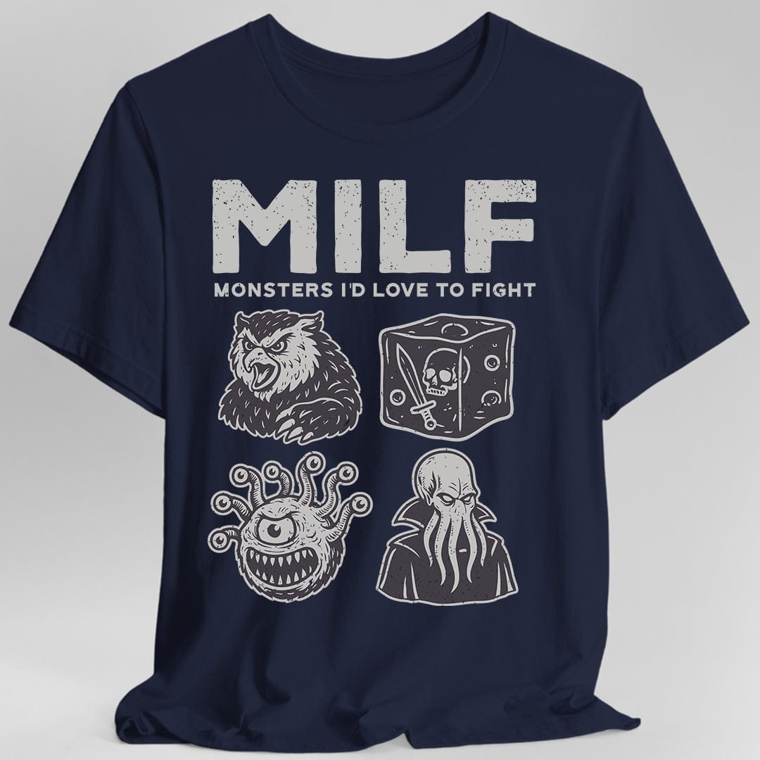 Printify T-Shirt Navy / S MILF – Monsters I’d Love to Fight D&D T-Shirt