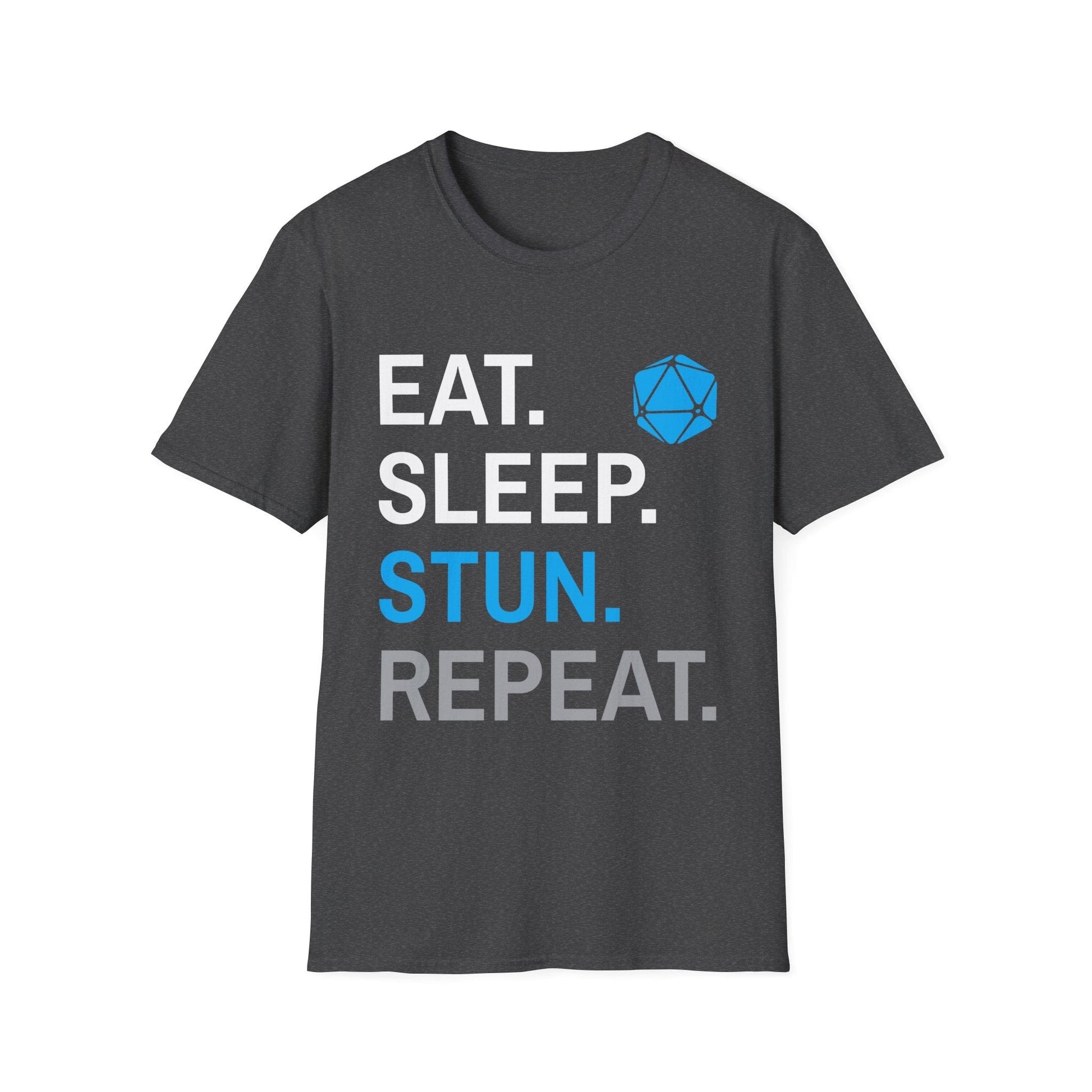 Printify T-Shirt Dark Heather / S Monk Class T-Shirt – 'Eat, Sleep, Stun, Repeat'