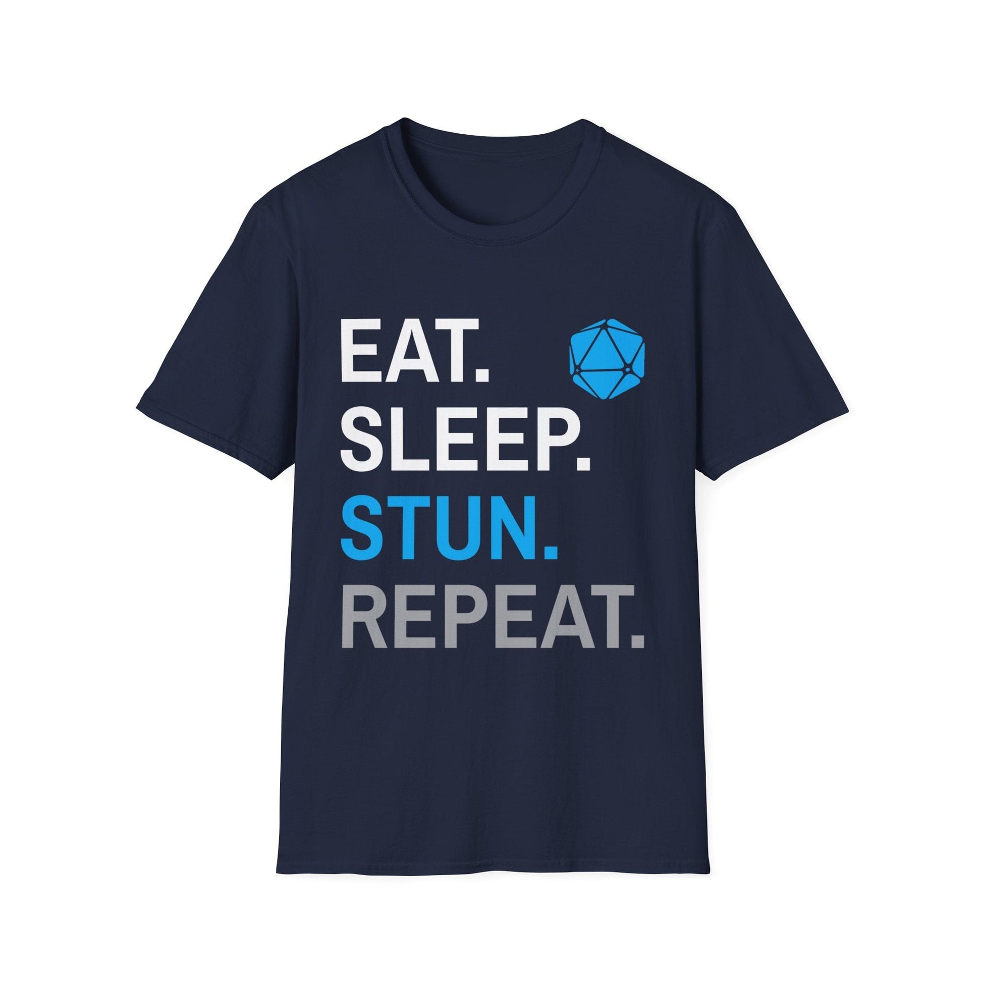 Printify T-Shirt Navy / S Monk Class T-Shirt – 'Eat, Sleep, Stun, Repeat'