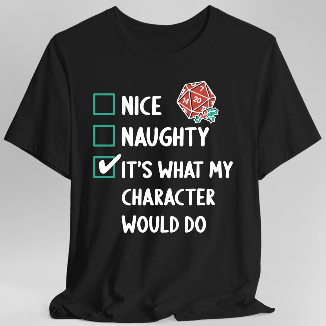 Printify T-Shirt Black / S Naughty & Nice Christmas DnD T-Shirt