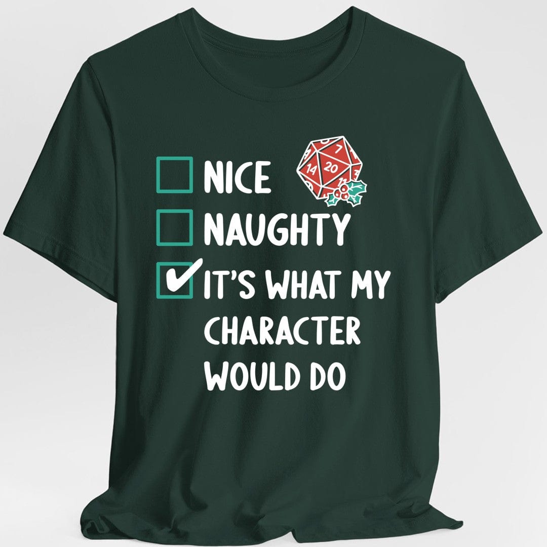 Printify T-Shirt Forest Green / S Naughty & Nice Christmas DnD T-Shirt