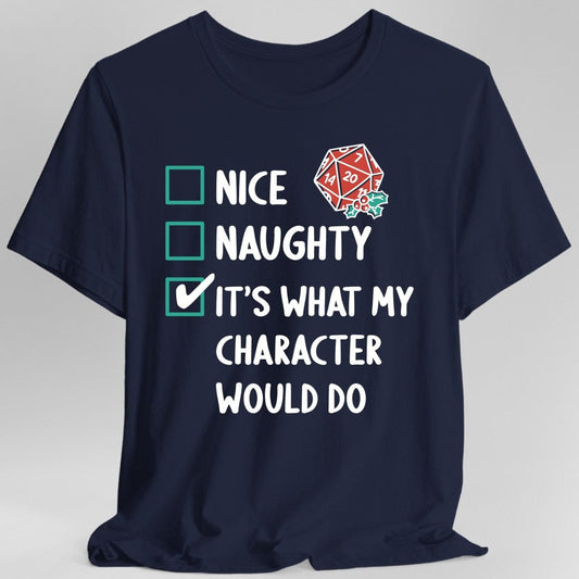 Printify T-Shirt Navy / S Naughty & Nice Christmas DnD T-Shirt