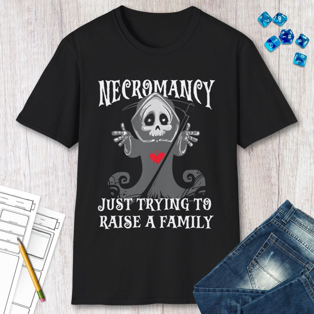 Printify T-Shirt Necromancy Shirt - Trying To Raise A Family