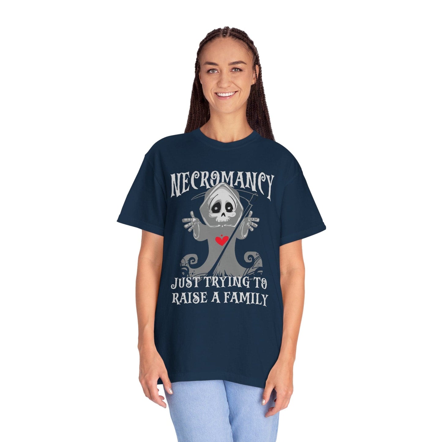 Printify T-Shirt Necromancy Shirt - Trying To Raise A Family - Comfort Colors