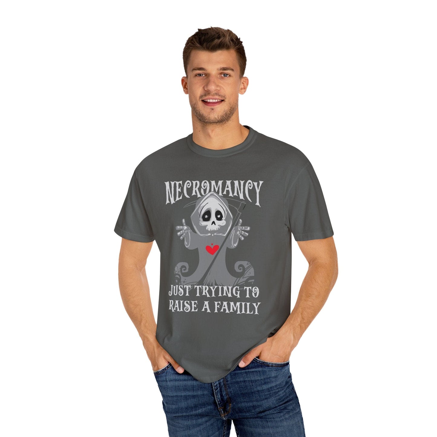 Printify T-Shirt Necromancy Shirt - Trying To Raise A Family - Comfort Colors