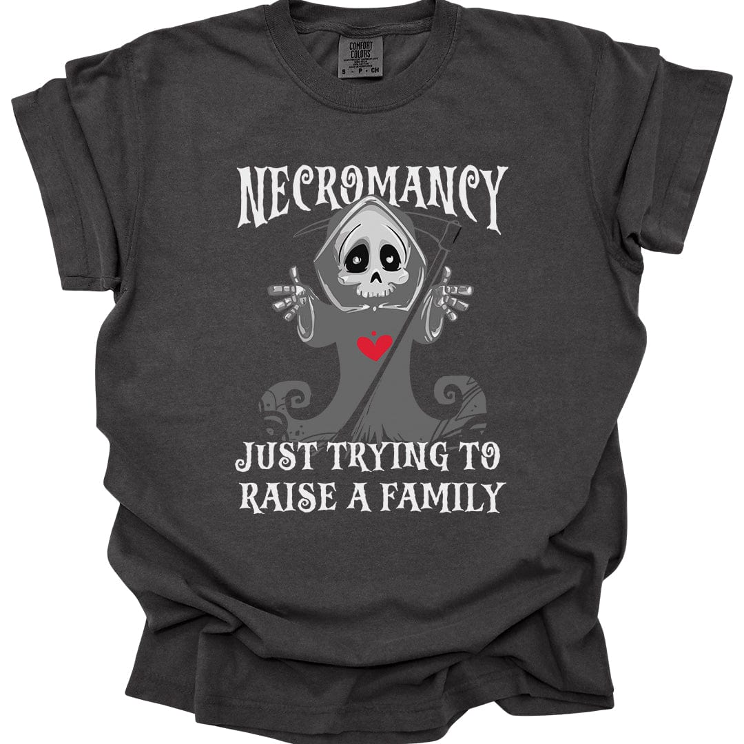 Printify T-Shirt Pepper / S Necromancy Shirt - Trying To Raise A Family - Comfort Colors