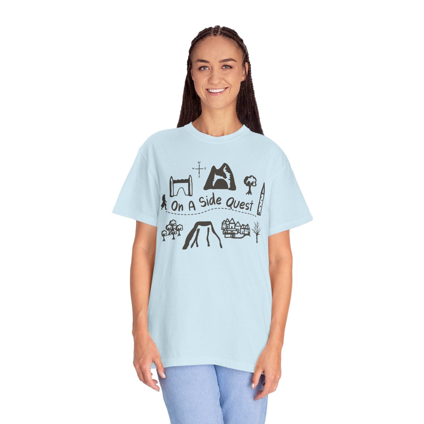 Printify T-Shirt On A Side Quest T-Shirt - Comfort Colors