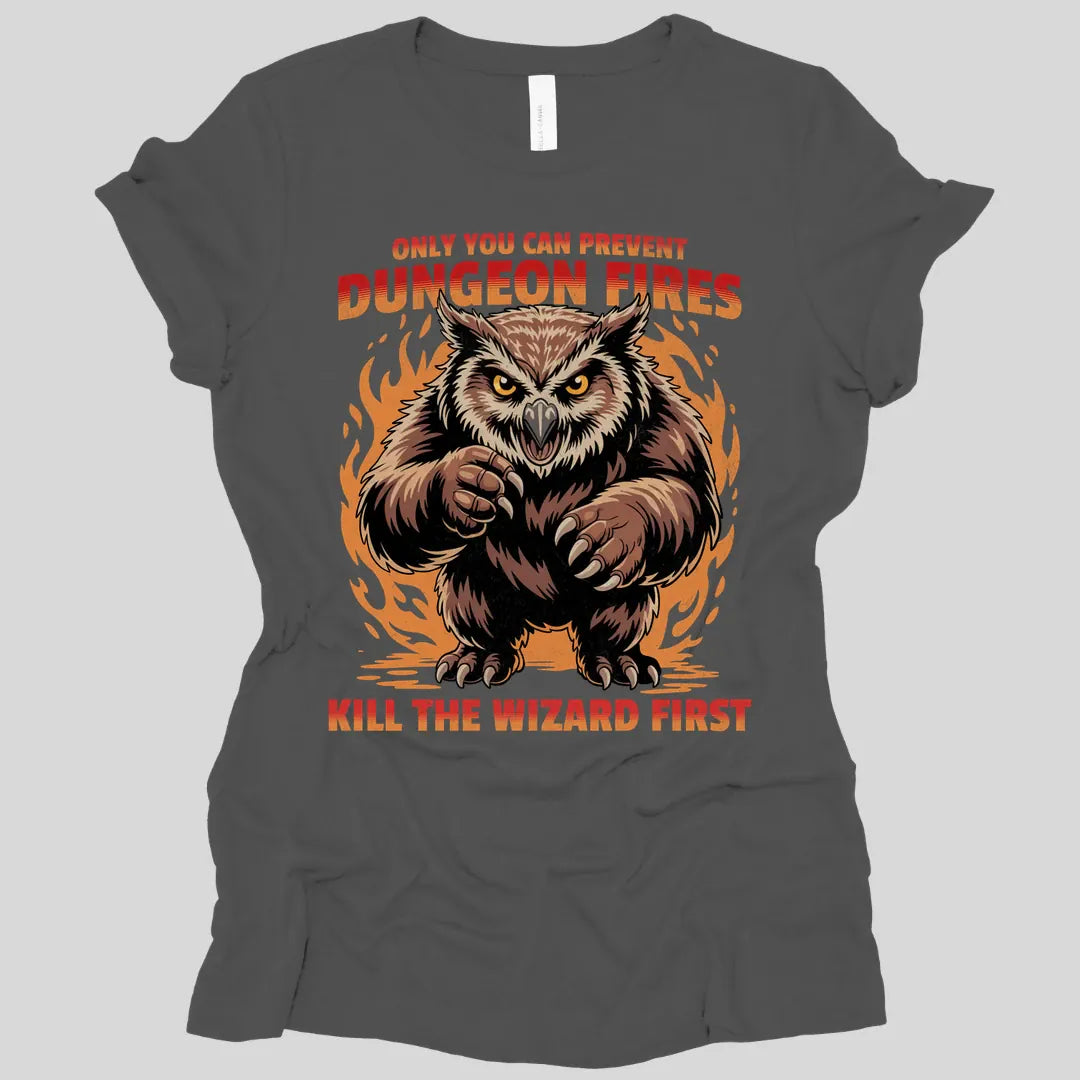 Printify T-Shirt Asphalt / S Only You Can Prevent Dungeon Fires D&D Women's T-shirt