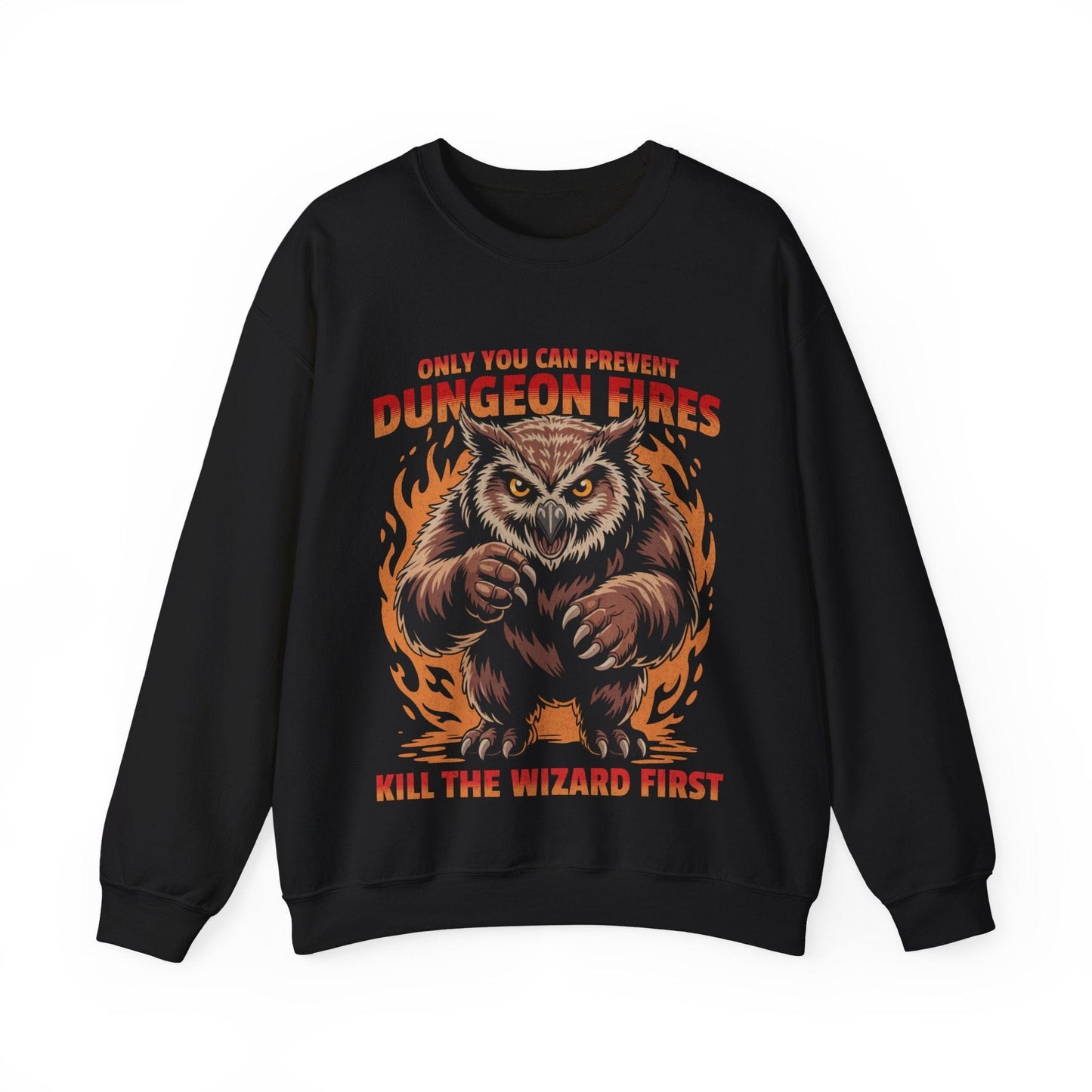 Printify Sweatshirt Black / S Only You Can Prevent Dungeon Fires Funny D&D Sweatshirt