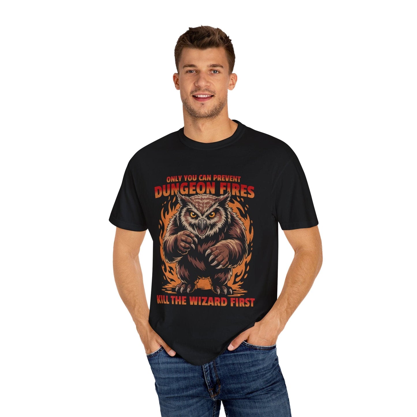 Printify T-Shirt Only You Can Prevent Dungeon Fires Funny D&D T-shirt - Comfort Colors