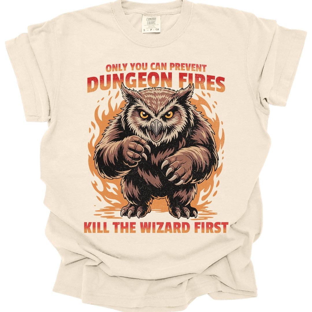 Printify T-Shirt Ivory / S Only You Can Prevent Dungeon Fires Funny D&D T-shirt - Comfort Colors