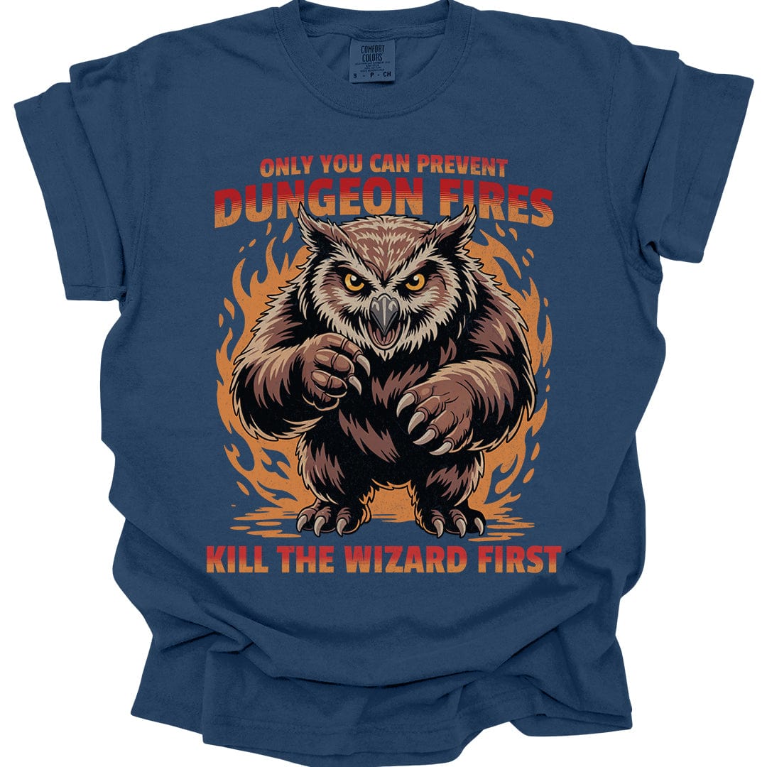 Printify T-Shirt True Navy / S Only You Can Prevent Dungeon Fires Funny D&D T-shirt - Comfort Colors
