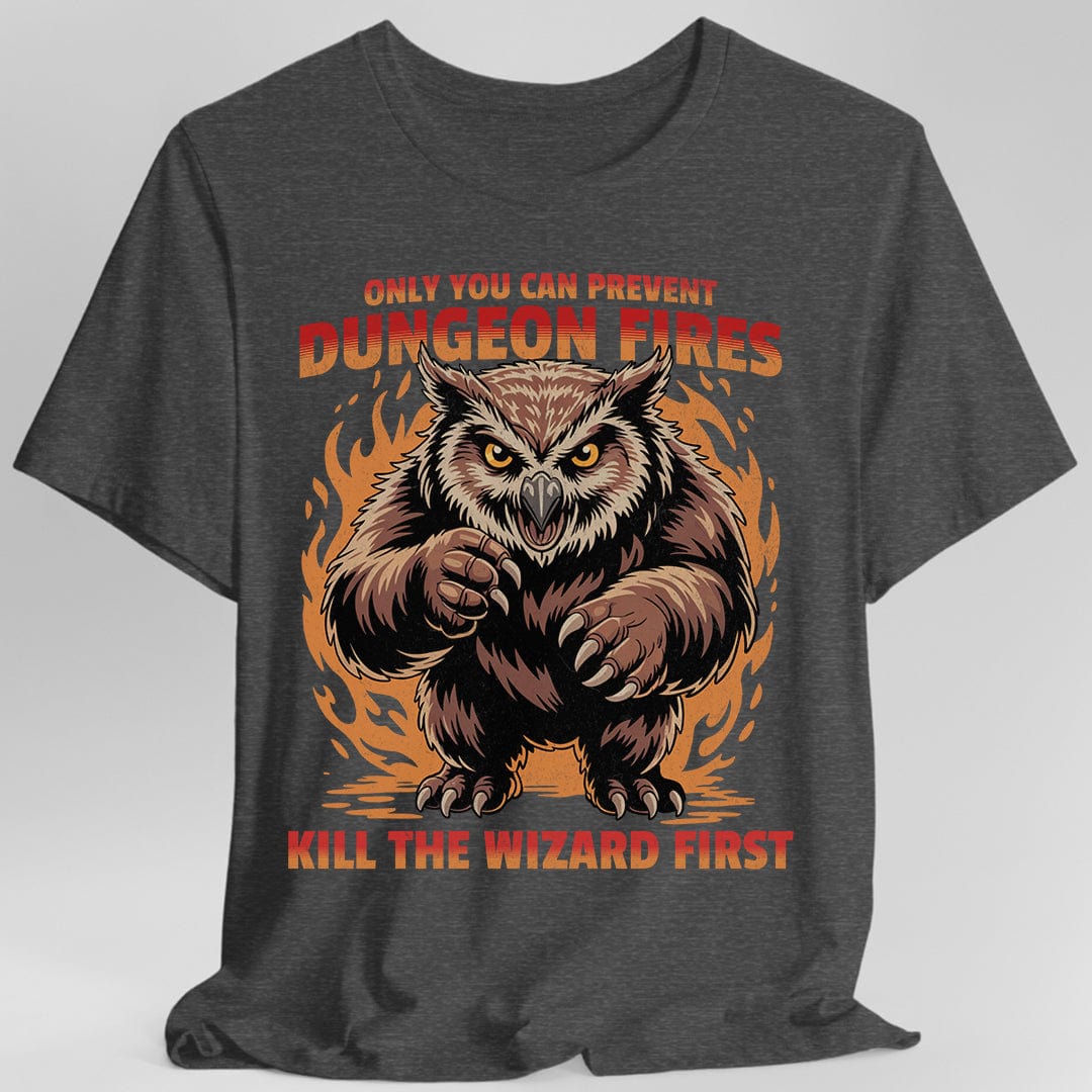 Printify T-Shirt Dark Heather / S Only You Can Prevent Dungeon Fires Funny D&D T-shirt