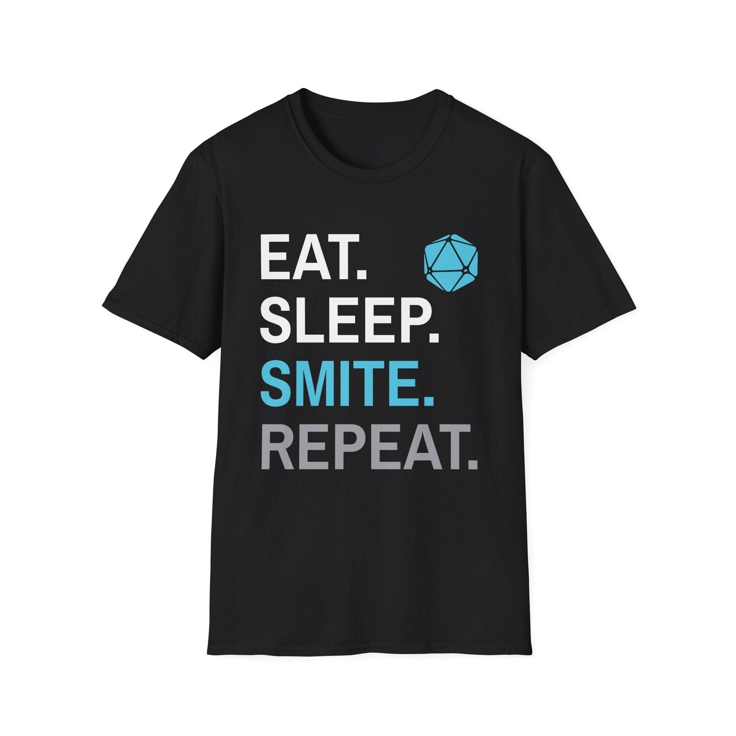 Printify T-Shirt Black / S Paladin Smite T-Shirt – 'Eat, Sleep, Smite, Repeat'