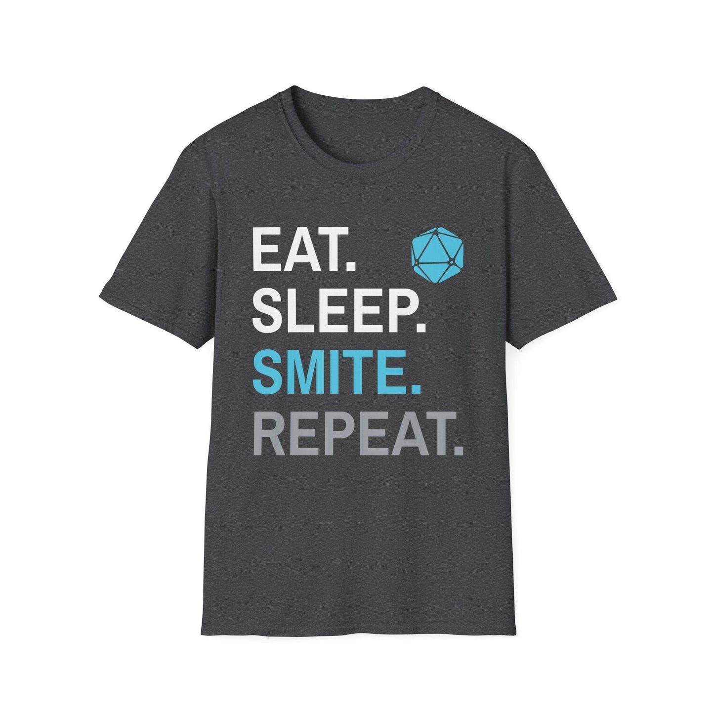 Printify T-Shirt Dark Heather / S Paladin Smite T-Shirt – 'Eat, Sleep, Smite, Repeat'