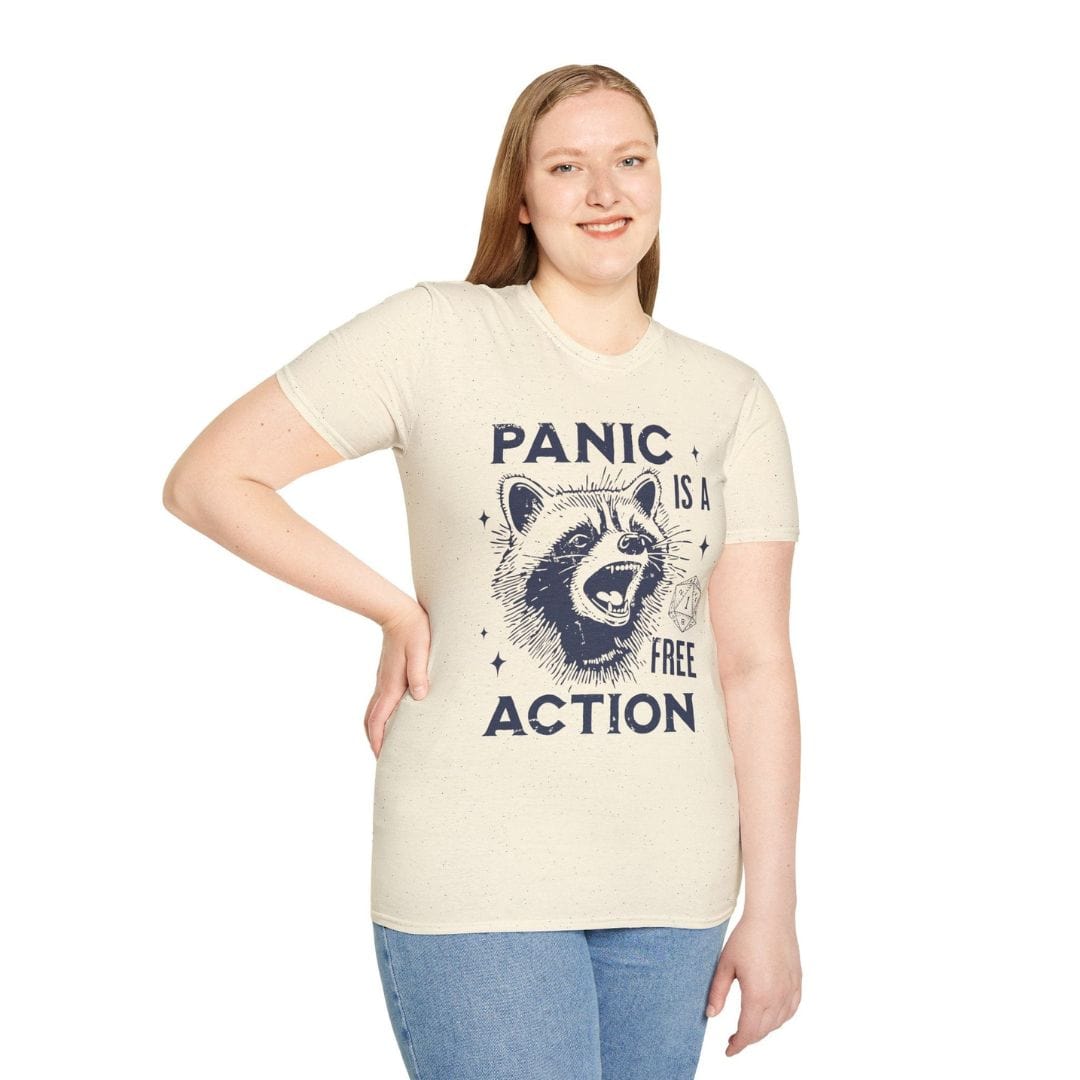 Printify T-Shirt Panic Is A Free Action Shirt