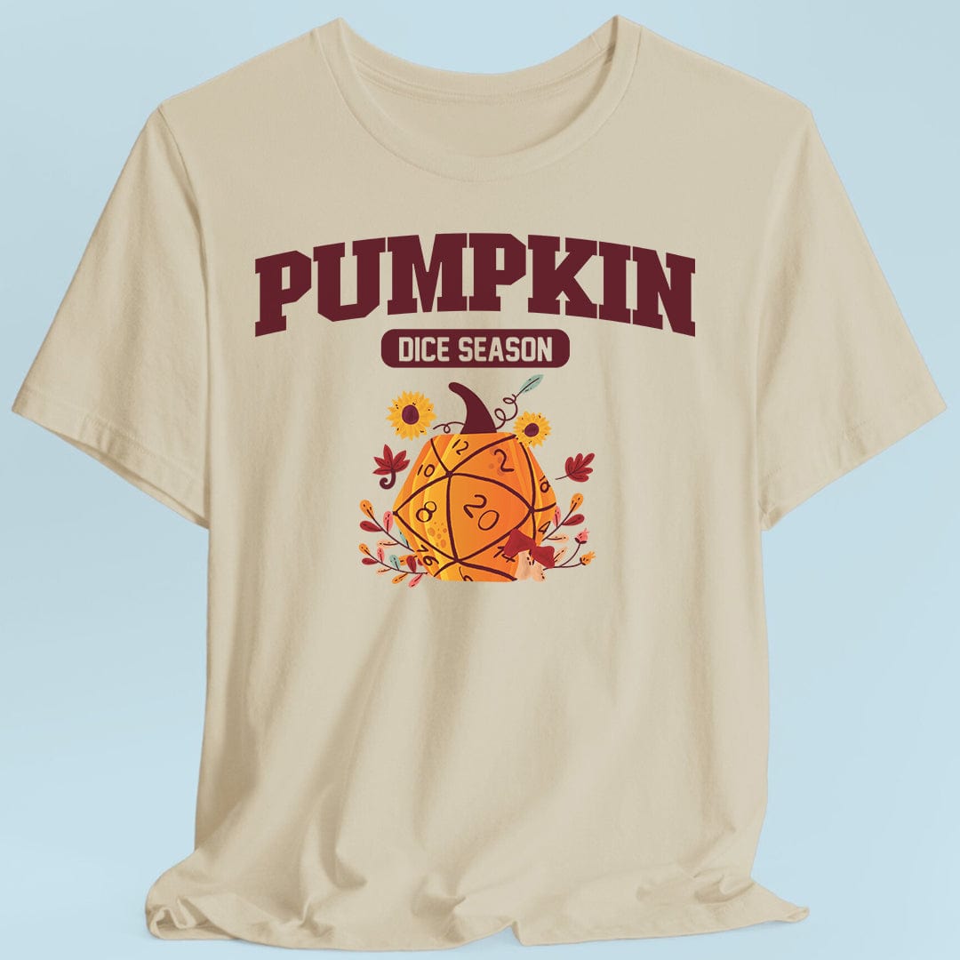 Printify T-Shirt Sand / S Pumpkin Dice Season – Fall D&D T-Shirt
