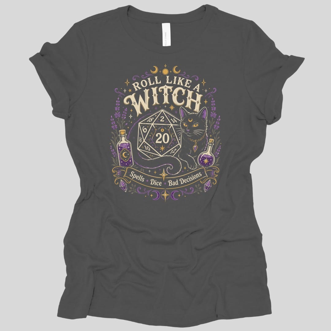 Printify T-Shirt Asphalt / S Roll Like a Witch Women's T-shirt