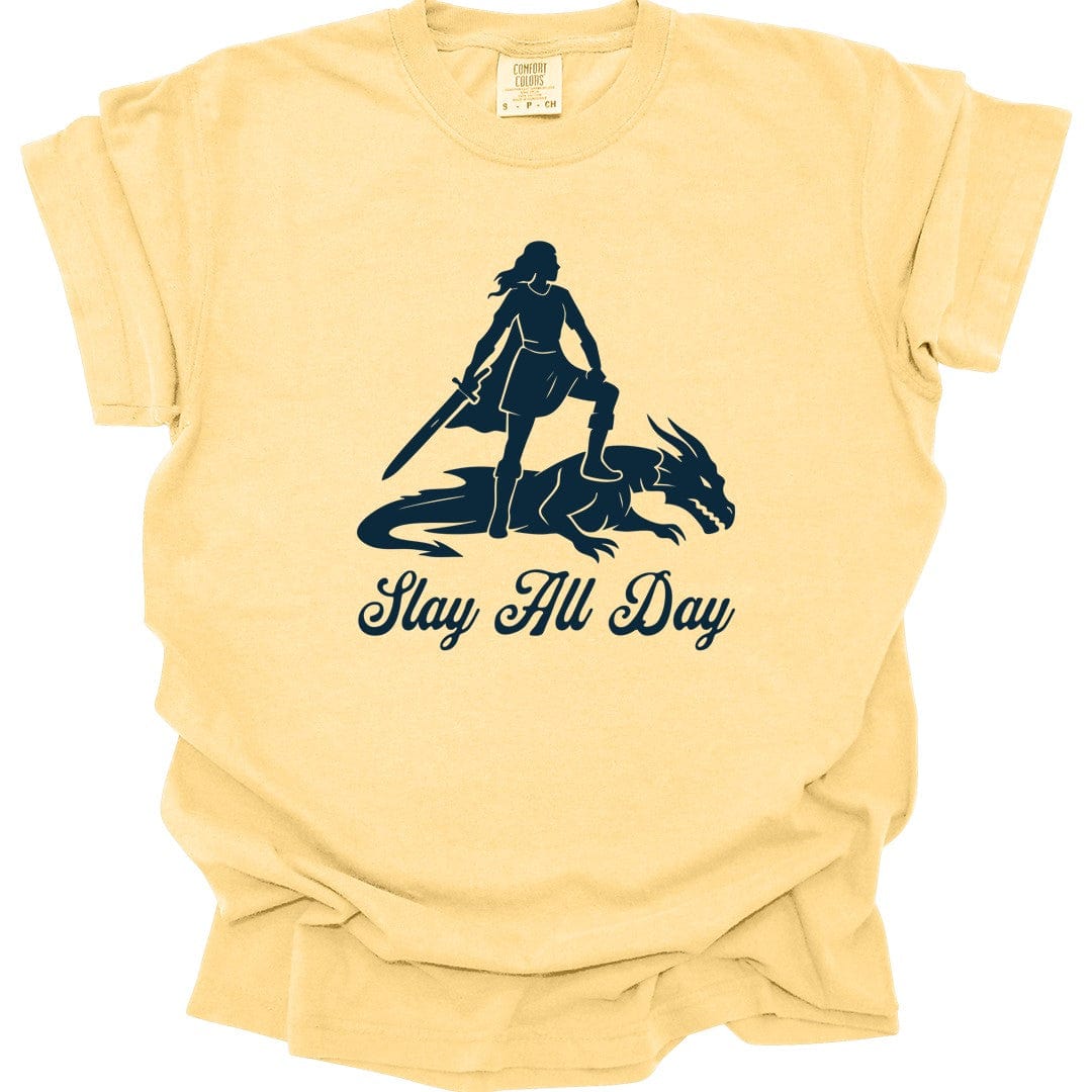 Printify T-Shirt Banana / S Slay All Day T-Shirt - Comfort Colors