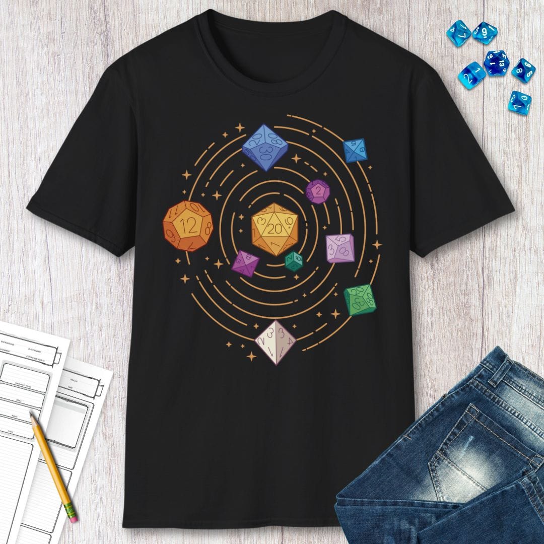 Printify T-Shirt Space Dice Solar System T-shirt