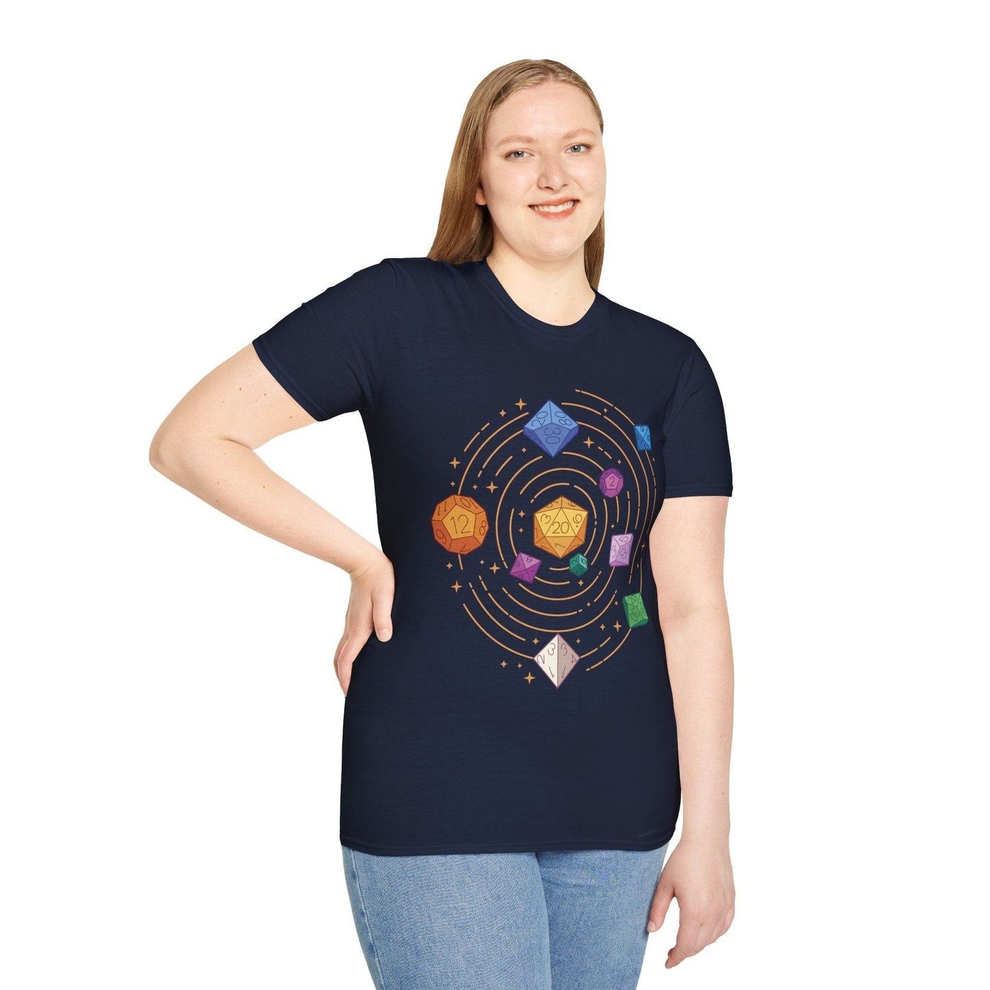 Printify T-Shirt Space Dice Solar System T-shirt