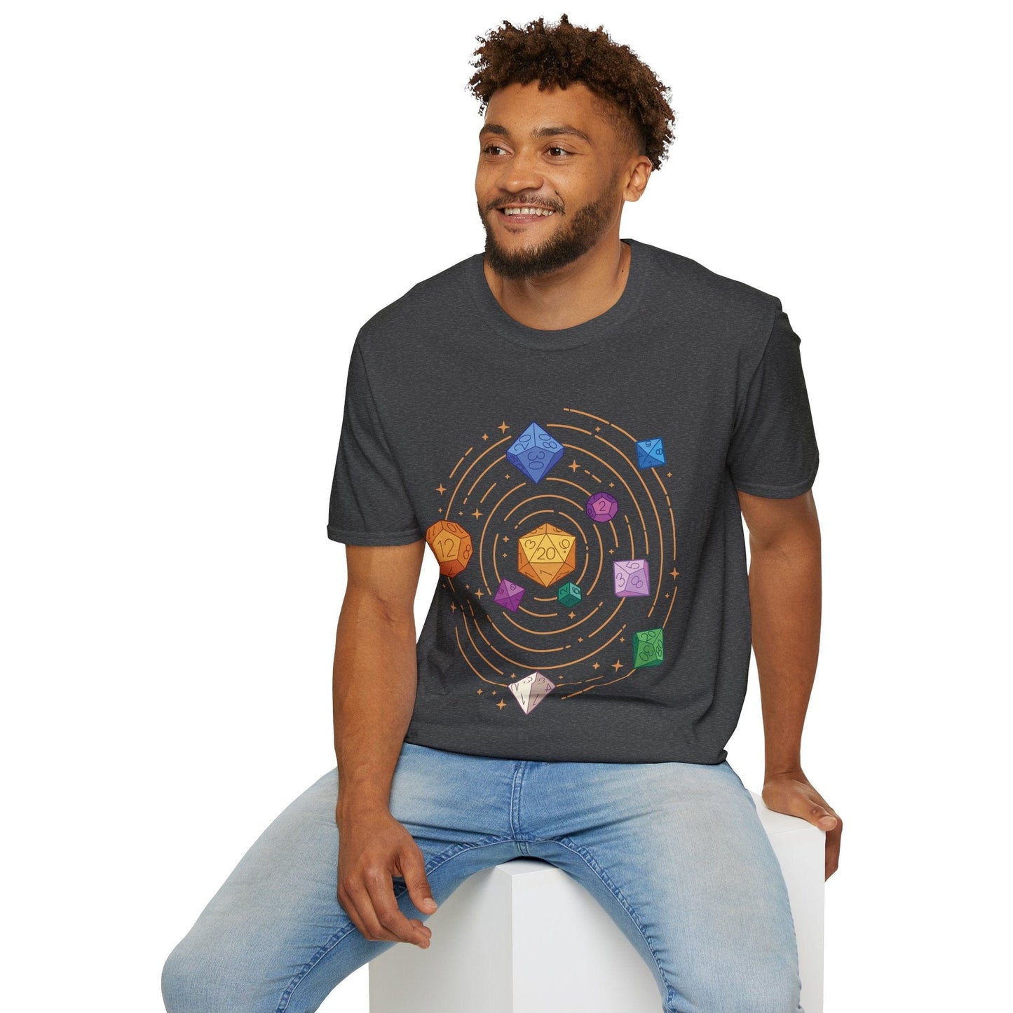 Printify T-Shirt Space Dice Solar System T-shirt