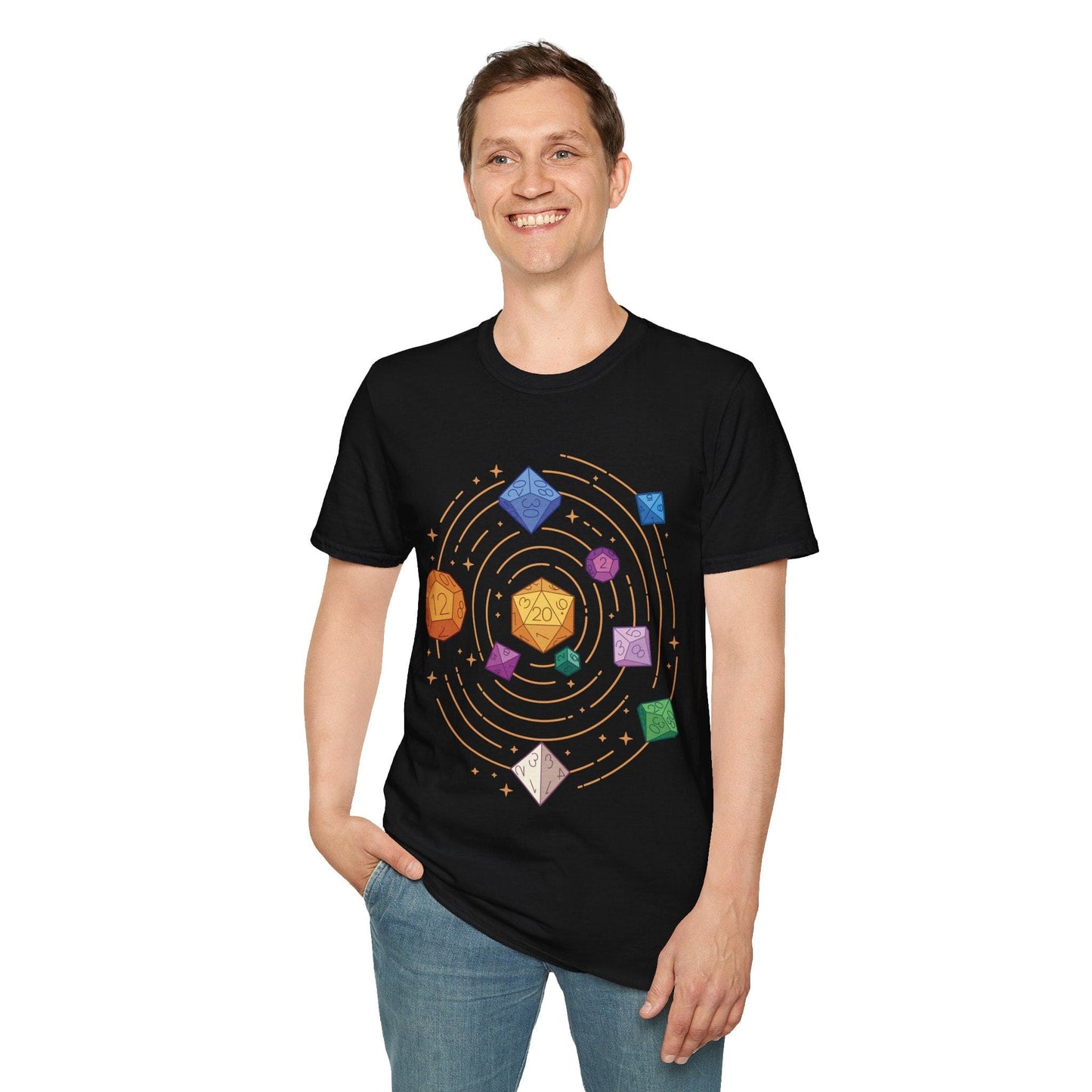 Printify T-Shirt Space Dice Solar System T-shirt