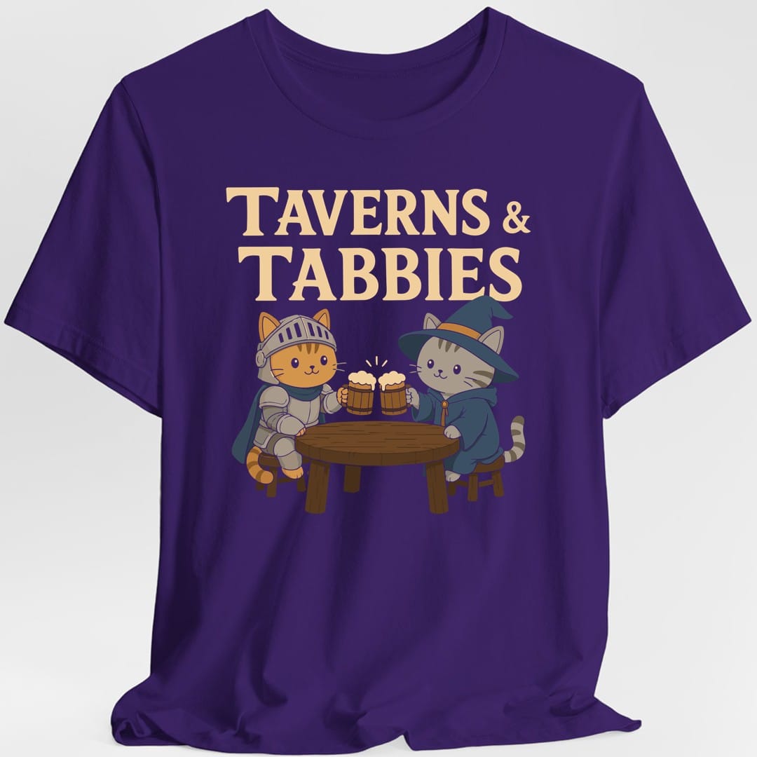 Printify T-Shirt Purple / S Taverns & Tabbies T-Shirt