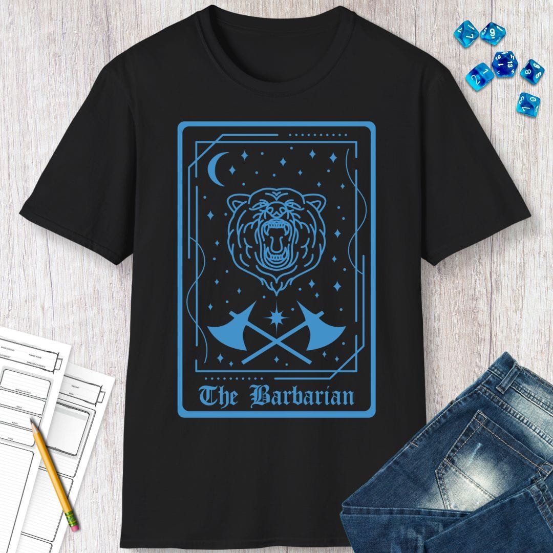Printify T-Shirt The Barbarian Tarot Card T-Shirt