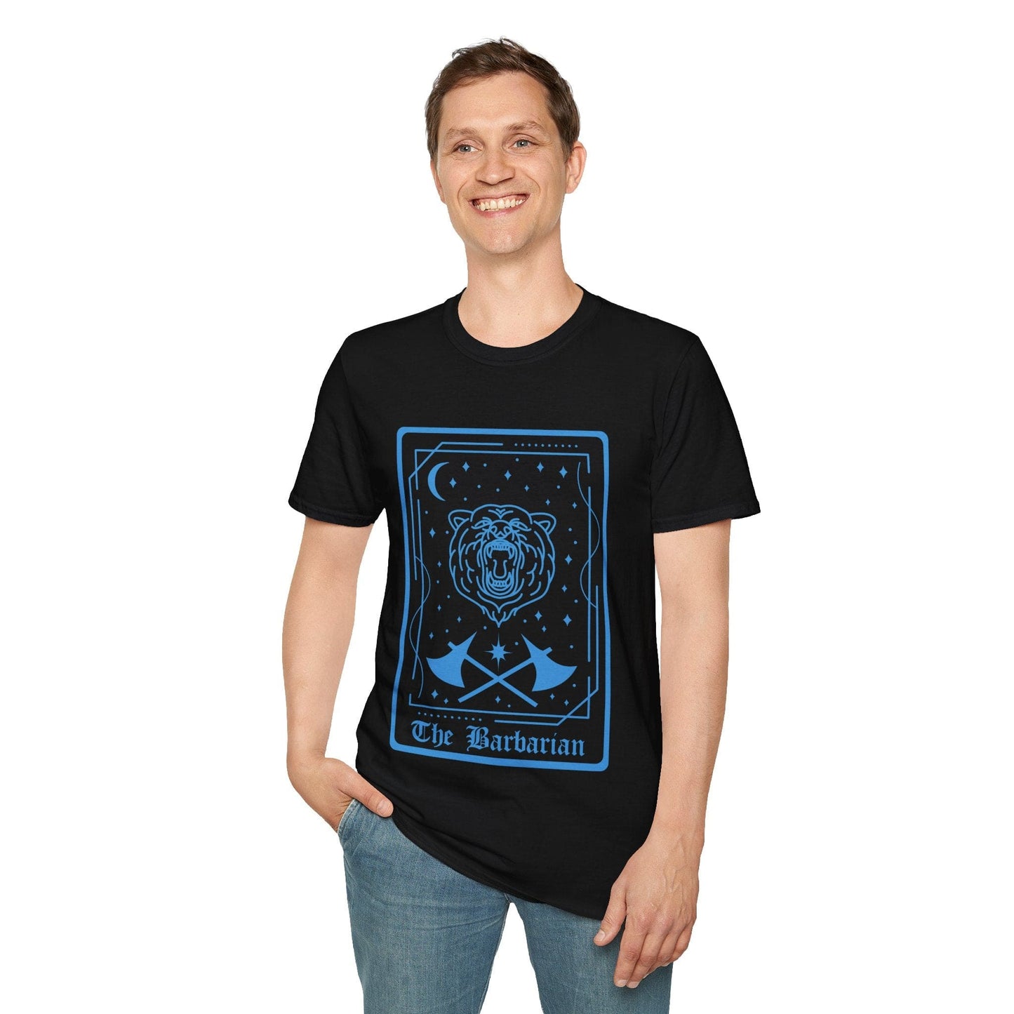 Printify T-Shirt The Barbarian Tarot Card T-Shirt