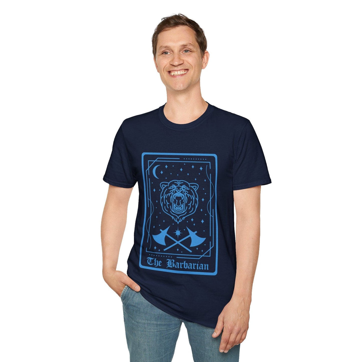 Printify T-Shirt The Barbarian Tarot Card T-Shirt