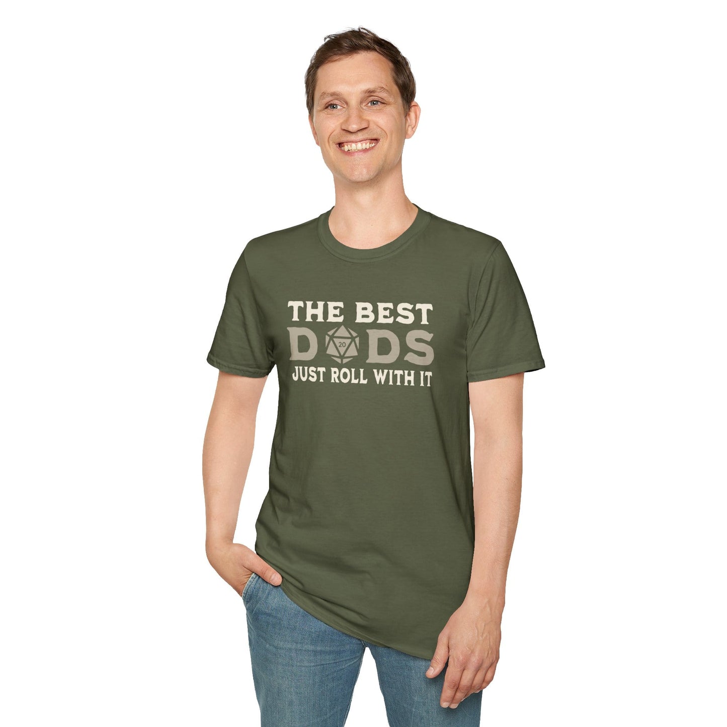Printify T-Shirt The Best Dads Just Roll With It D&D T-Shirt