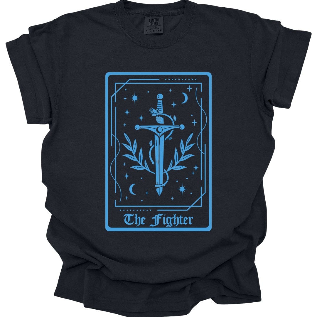 Printify T-Shirt Black / S The Fighter Tarot Card T-Shirt - Comfort Colors