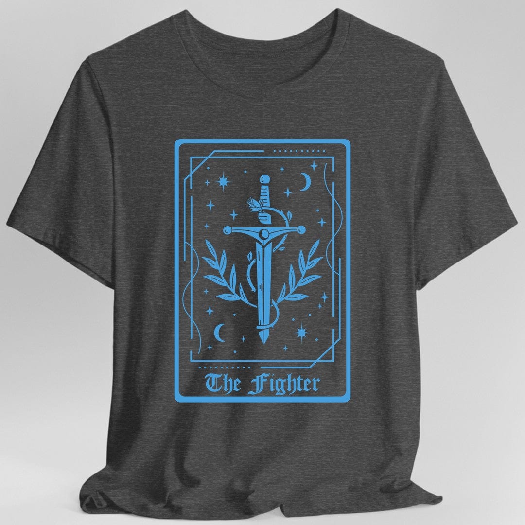 Printify T-Shirt Dark Heather / S The Fighter Tarot Card T-Shirt